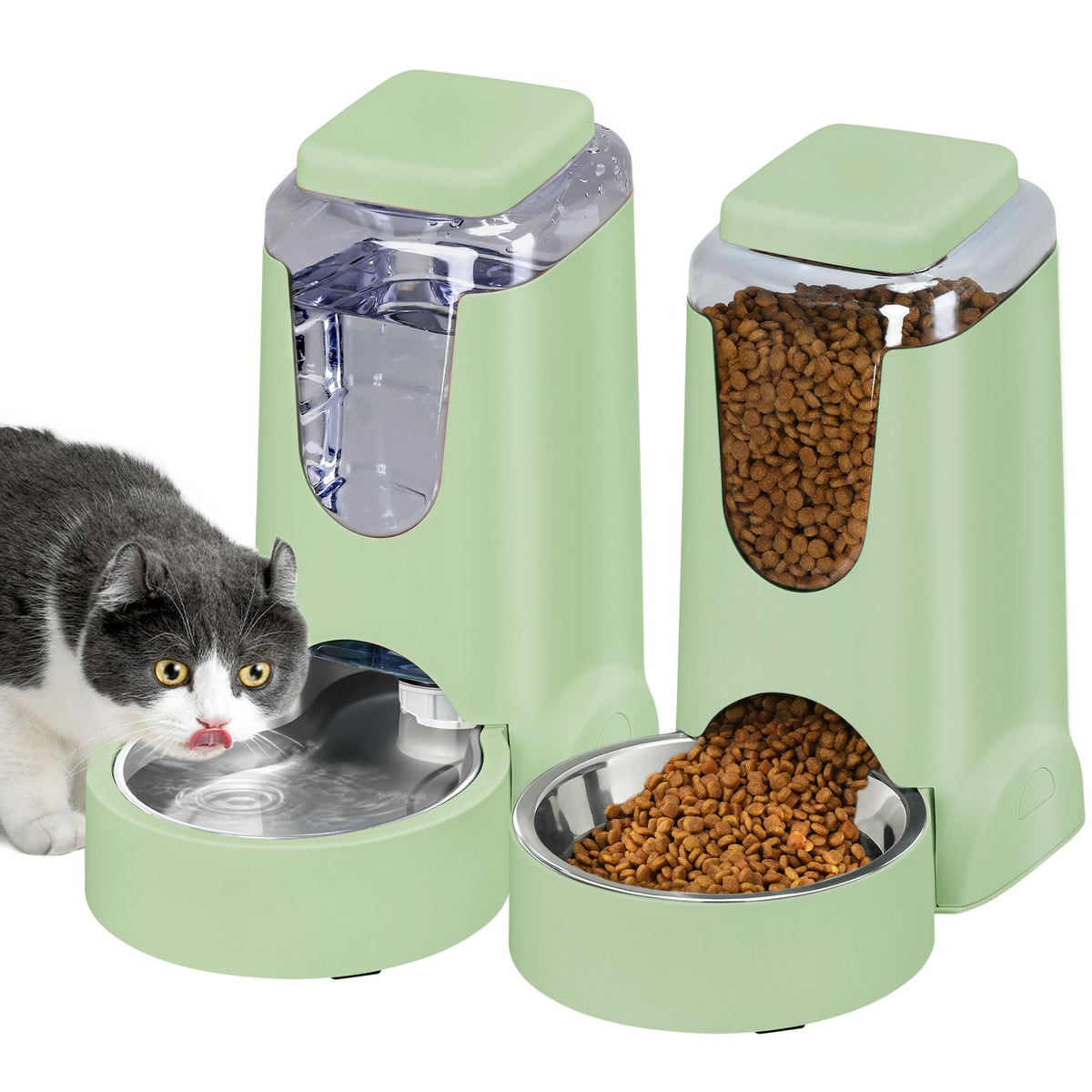WyfKyd comedero automático para gatos con dos unidades y operación programable útil