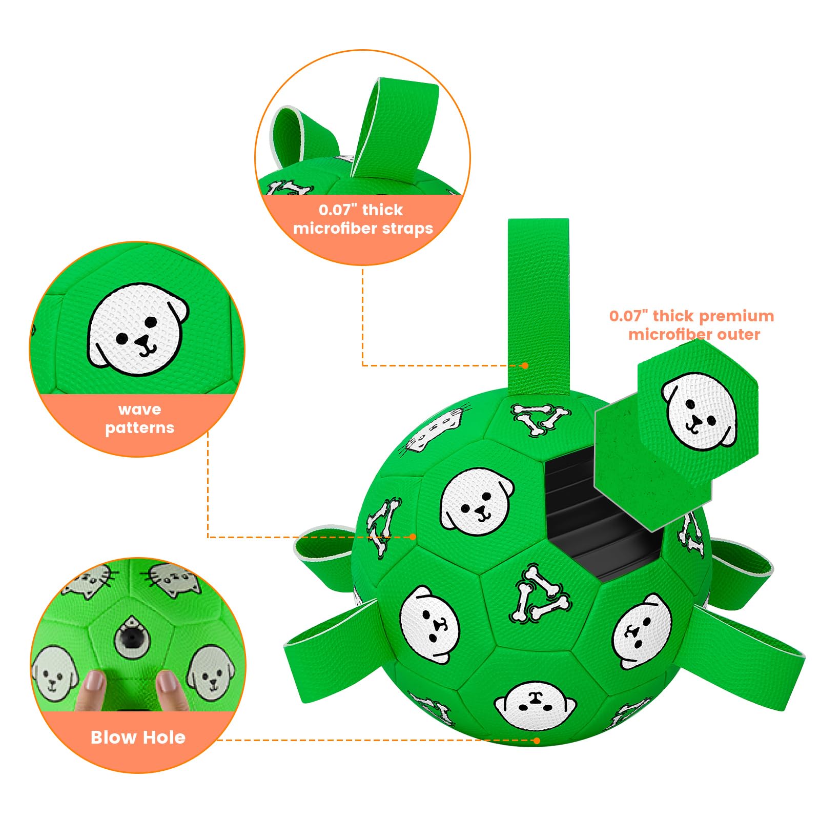 Balón WYNTRIUM de 6 pulgadas para perros pequeños y medianos.