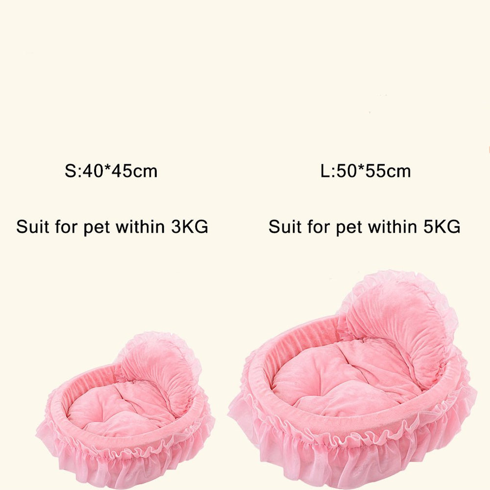Cama WYSBAOSHU rosa, tamaño L 50x55 cm para mascotas.