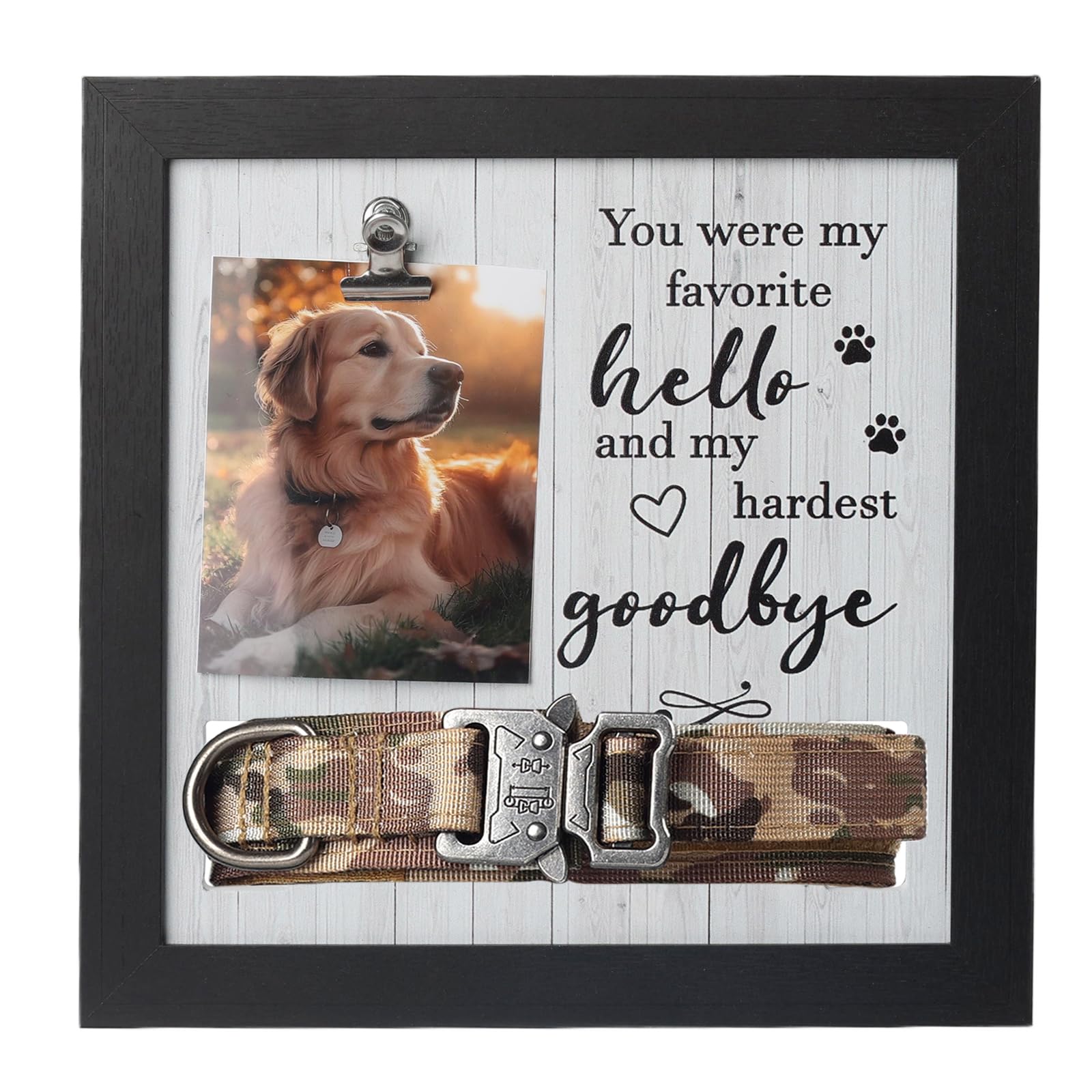 X-partner marco memorial collar perro frente, perfecto para recordar a tu compañero con foto.