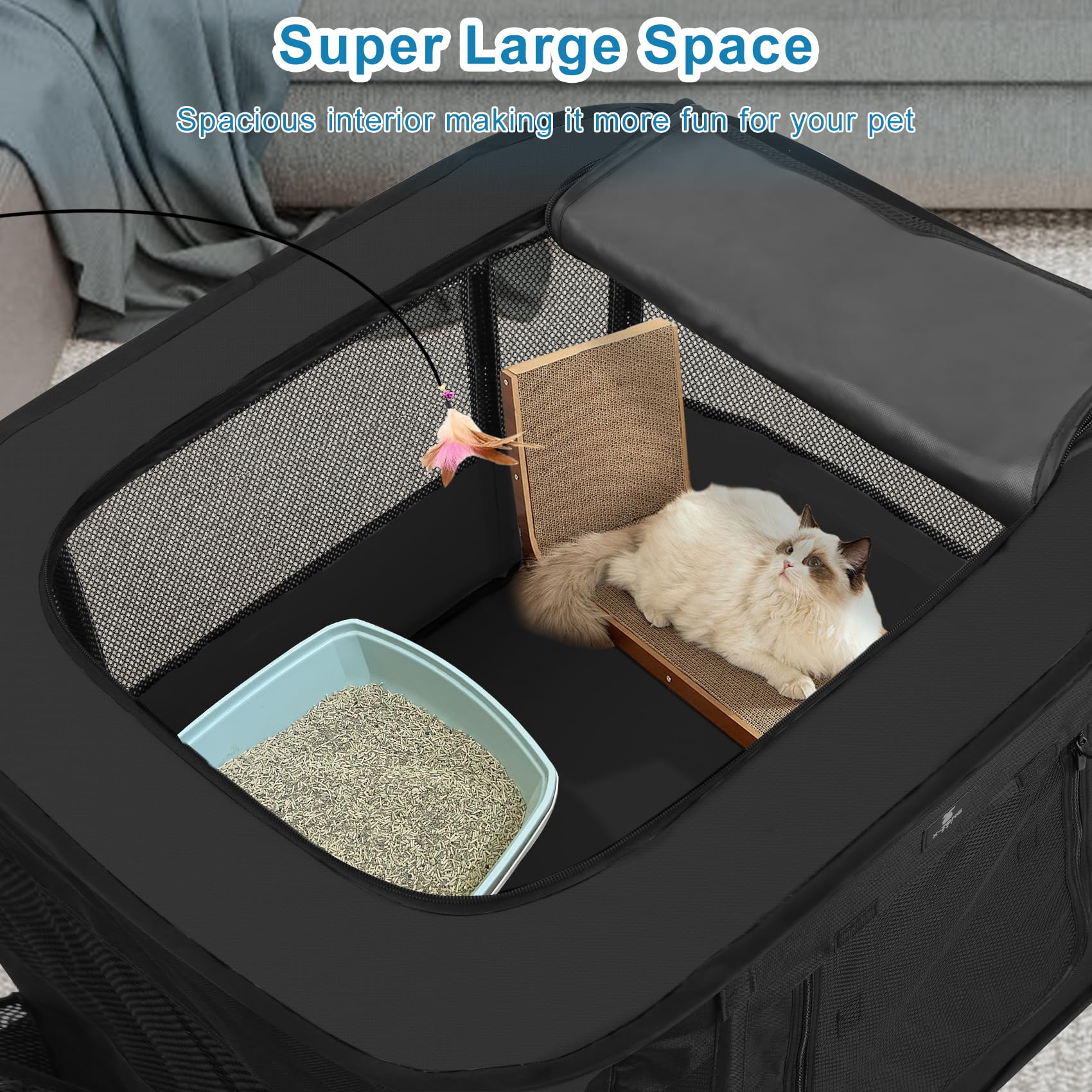 Diseño con buena ventilación y espacio amplio para mascotas en X-ZONE PET.