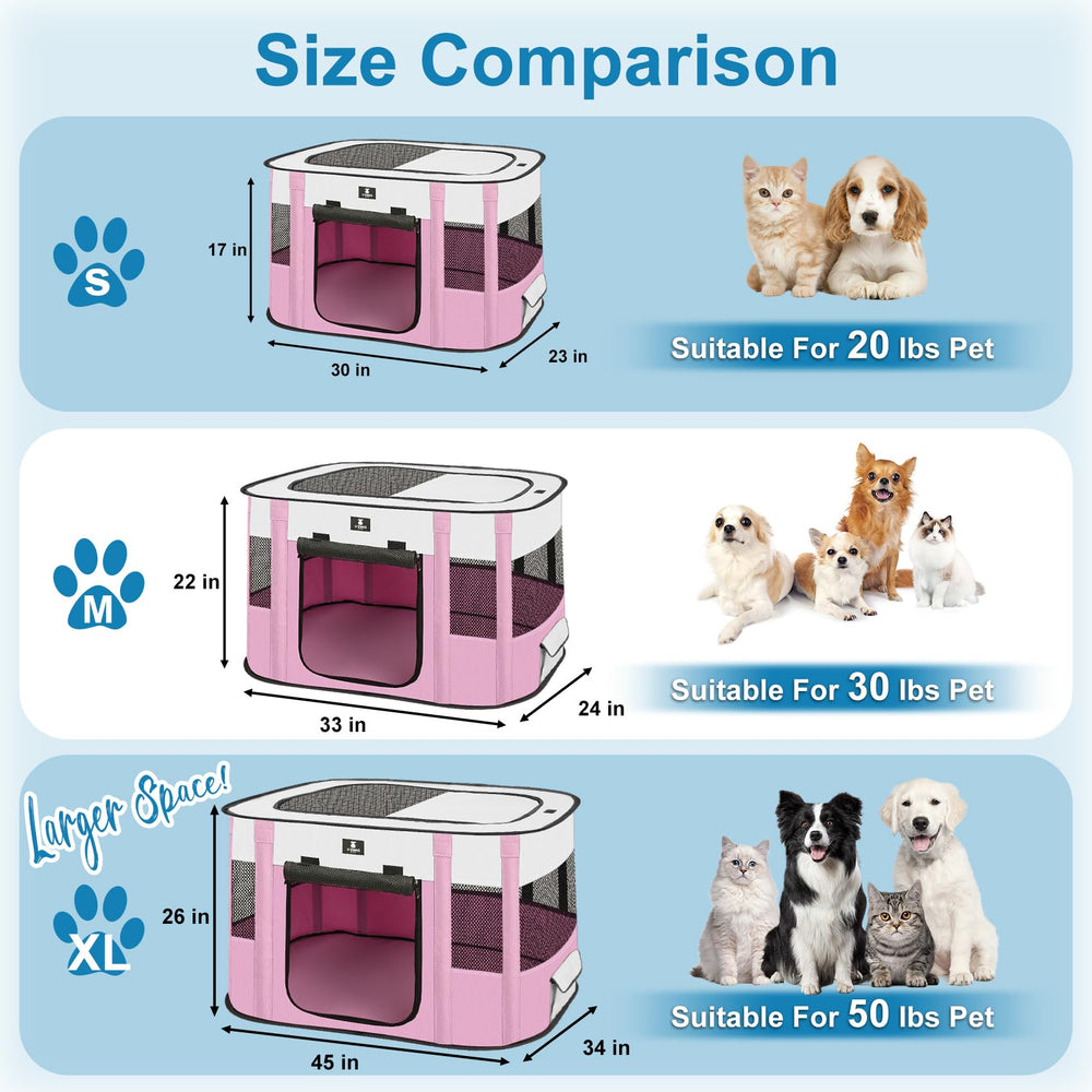 Dimensiones de 33 pulgadas del corral X-ZONE PET para elegir tamaño.