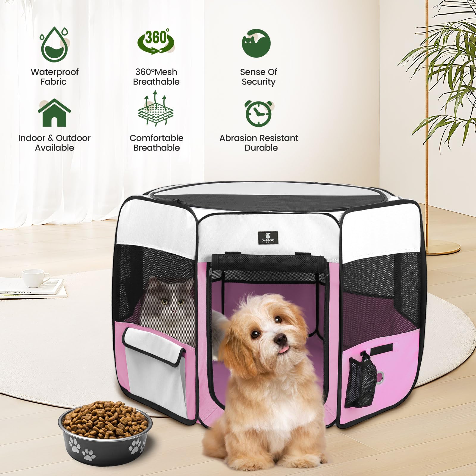 Jaula plegable X-ZONE PET con funda de transporte para viajar