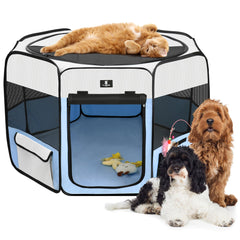 X-ZONE PET jaula plegable para perros y gatos, ideal para uso interior y portátil.