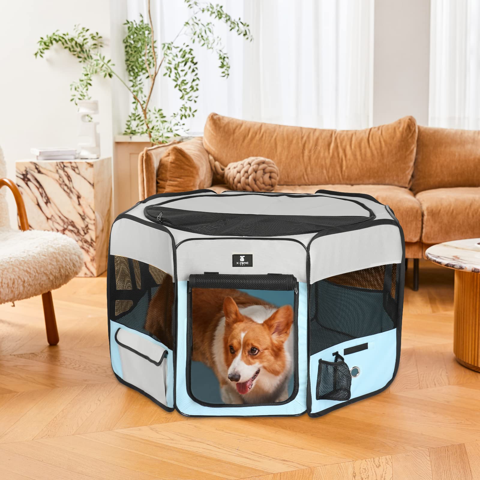 X-ZONE PET techo-removible: acceso cómodo y supervisión fácil.