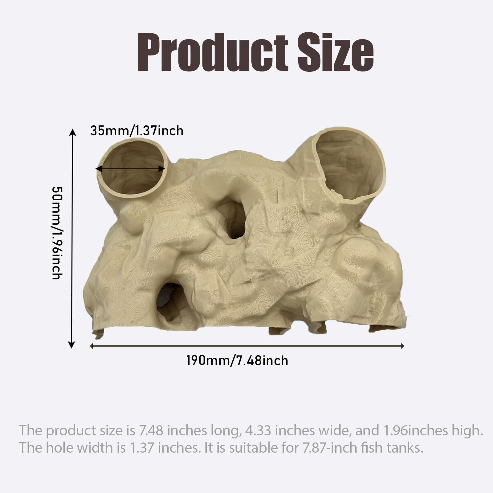 Xanadued cueva acuario 3D imprimida, diseño compacto para exploración.
