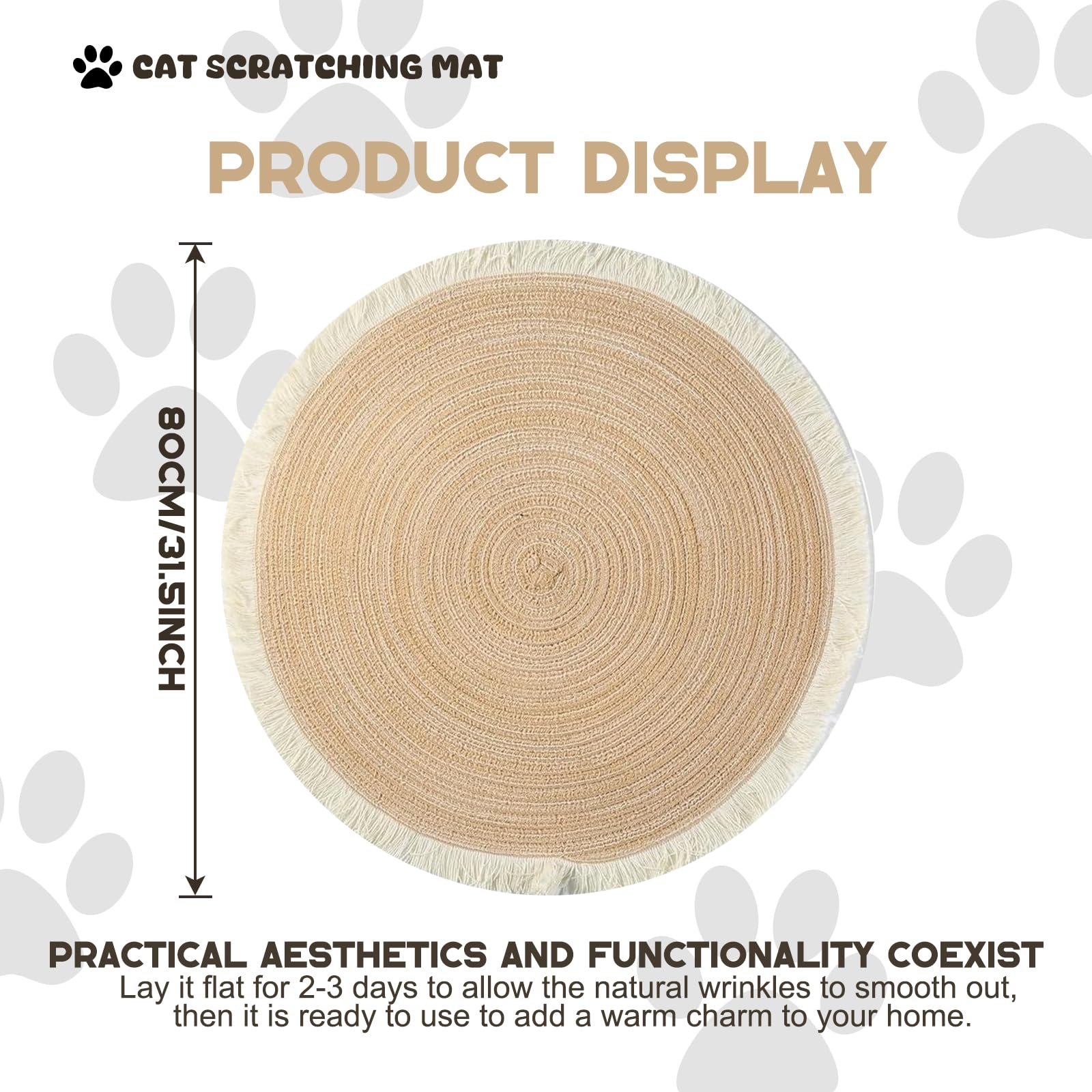 Rascador Xanadued para gatos en forma redonda, diseño boho cómodo.