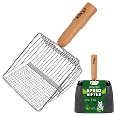 XBX Cucharón para arena de gato en acero inoxidable, limpieza rápida