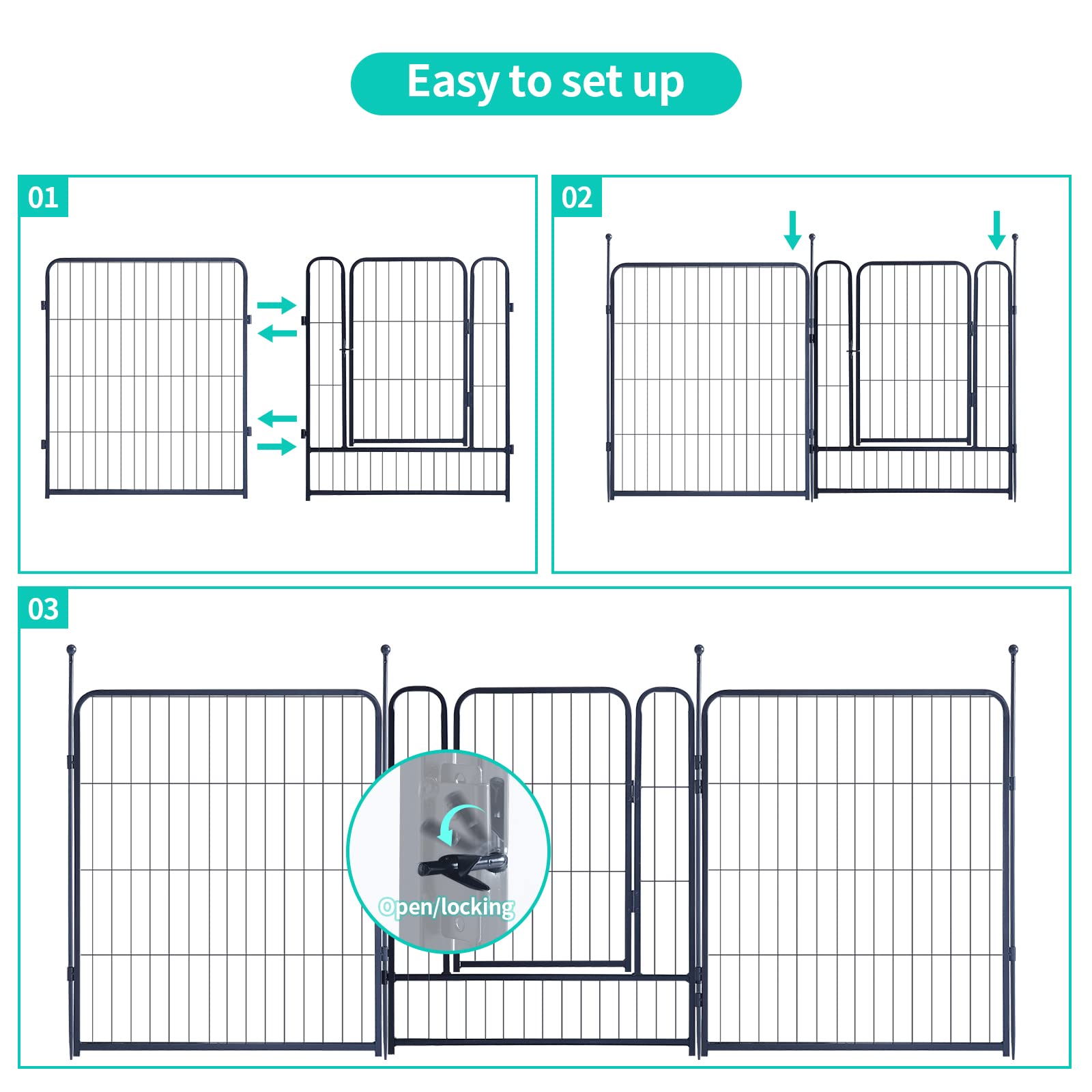 XDPET corral para perros medianos, 32x28,5 pulgadas, espacio cómodo
