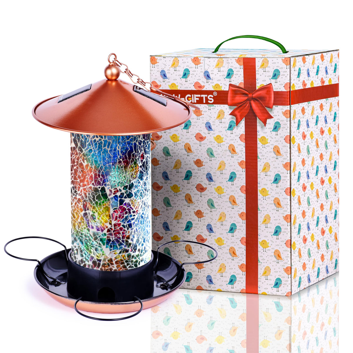 XDW-GIFTS alimentador de aves mosaico linterna: ideal para observar aves al anochecer