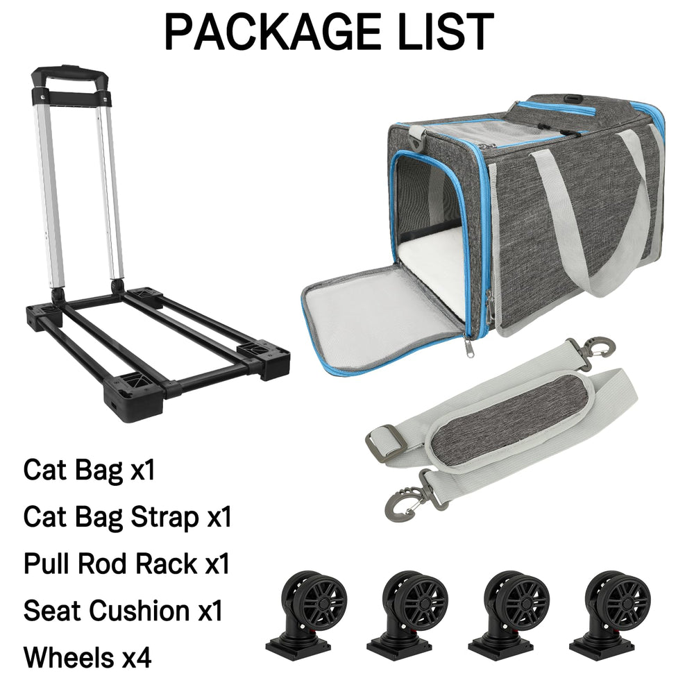 Xeoca porta-mascotas con bolsillo trasero para accesorios de viaje