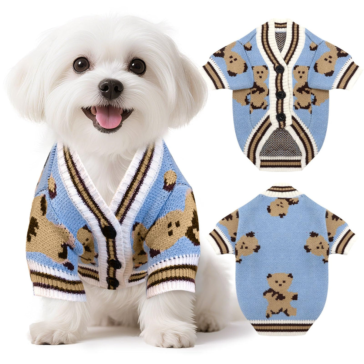 XGDMEIL suéter perro oso tejido, ideal para paseos diarios.