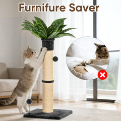 XiaZ 34-inch tall cat tree tower for vertical stretching and perched lounging.