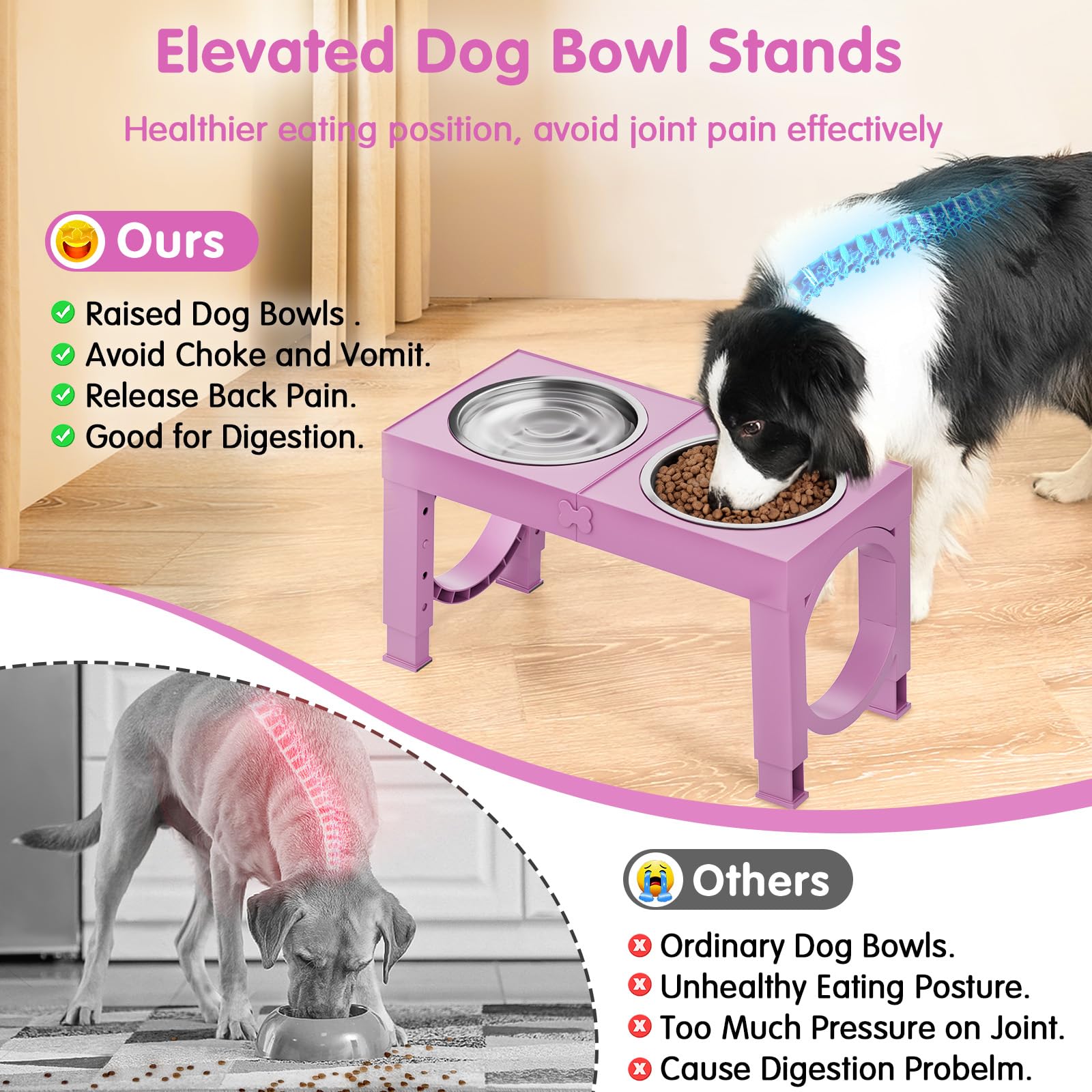 XiaZ: alturas ajustables en cuatro posiciones para adaptar al perro.