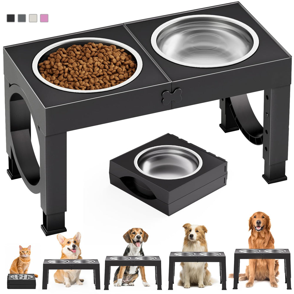 XiaZ bebedero elevado para perros grandes con altura ajustable de 9 pulgadas, comodidad al comer.