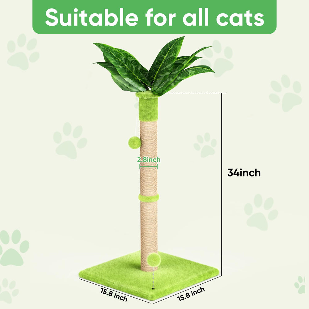 Bola colgante en la parte superior para atraer al gato.