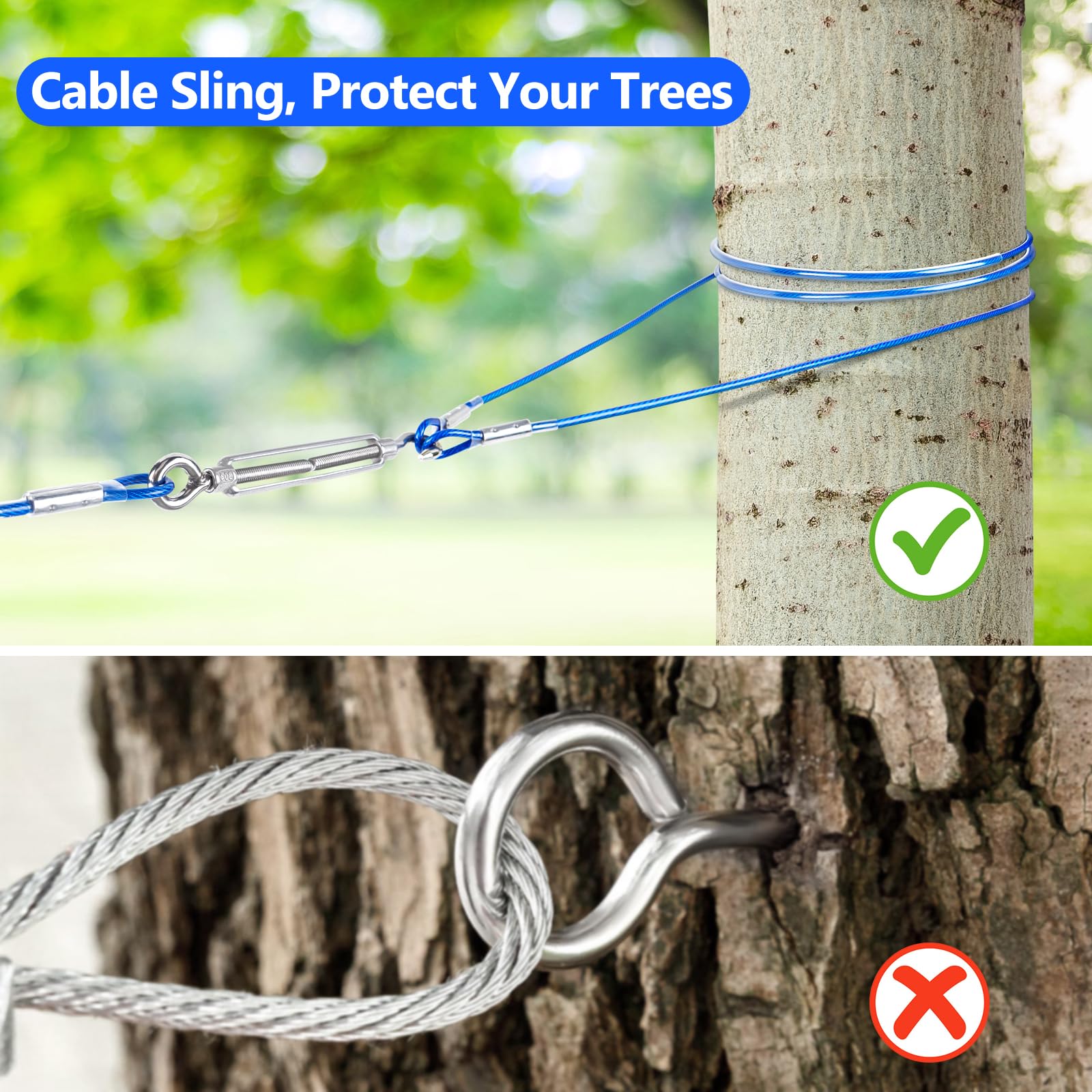 XiaZ cable de acero inoxidable de 5 mm, resistencia para uso exterior.
