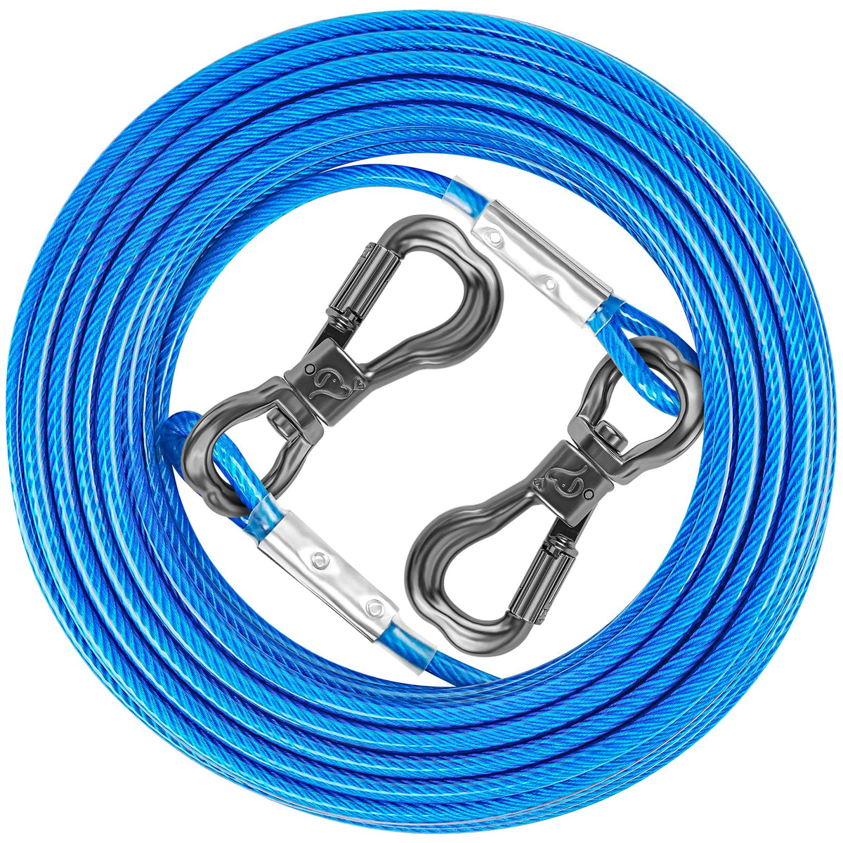 XiaZ cable tirador 20 pies: seguridad en patio para perros de hasta 120 libras.