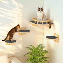 XiaZ estantería para gato en esquina con 3 escalones, ideal para dormir y jugar