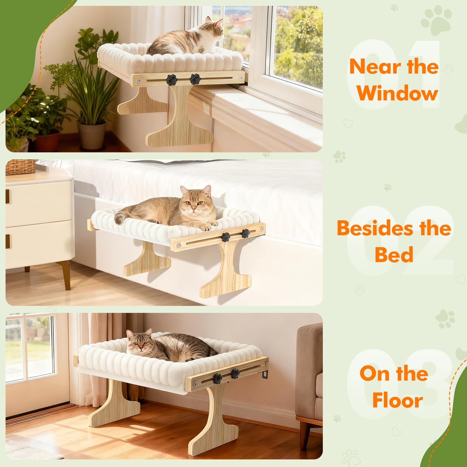 XiaZ estructura de madera para gato, estable y duradera sin olores.