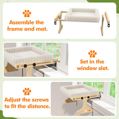 XiaZ percha de ventana amplia, plataforma generosa para gatos.