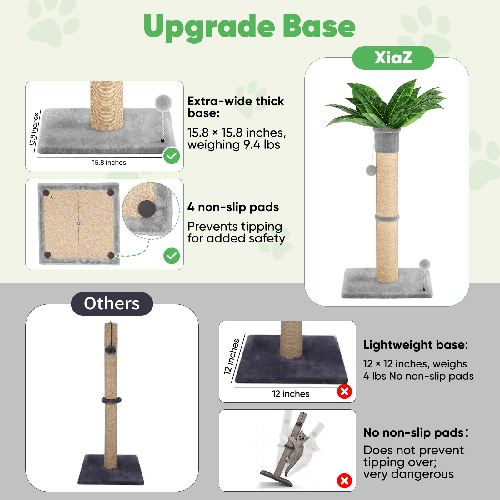 XiaZ poste 4.5 pulgadas para gatos grandes y medianos.
