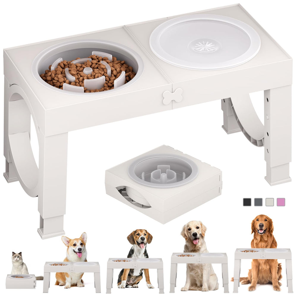 XIAZ cuenco alimentador lento elevado, comodidad al comer para perros.