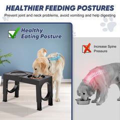XIAZ soporte de alimentación elevado, postura ergonómica para perros medianos y grandes.