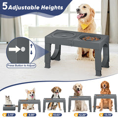 XIAZ tazón con alturas ajustables para perros grandes, cuatro niveles de comodidad.
