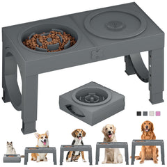 XIAZ tazón lento en plataforma elevada para perros, ritmo pausado durante la comida.