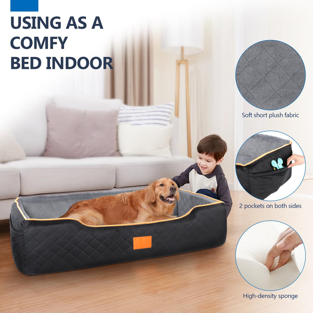 XIEEAOZEE asiento-perro-grande-bolsillos-espacio para accesorios de viaje.