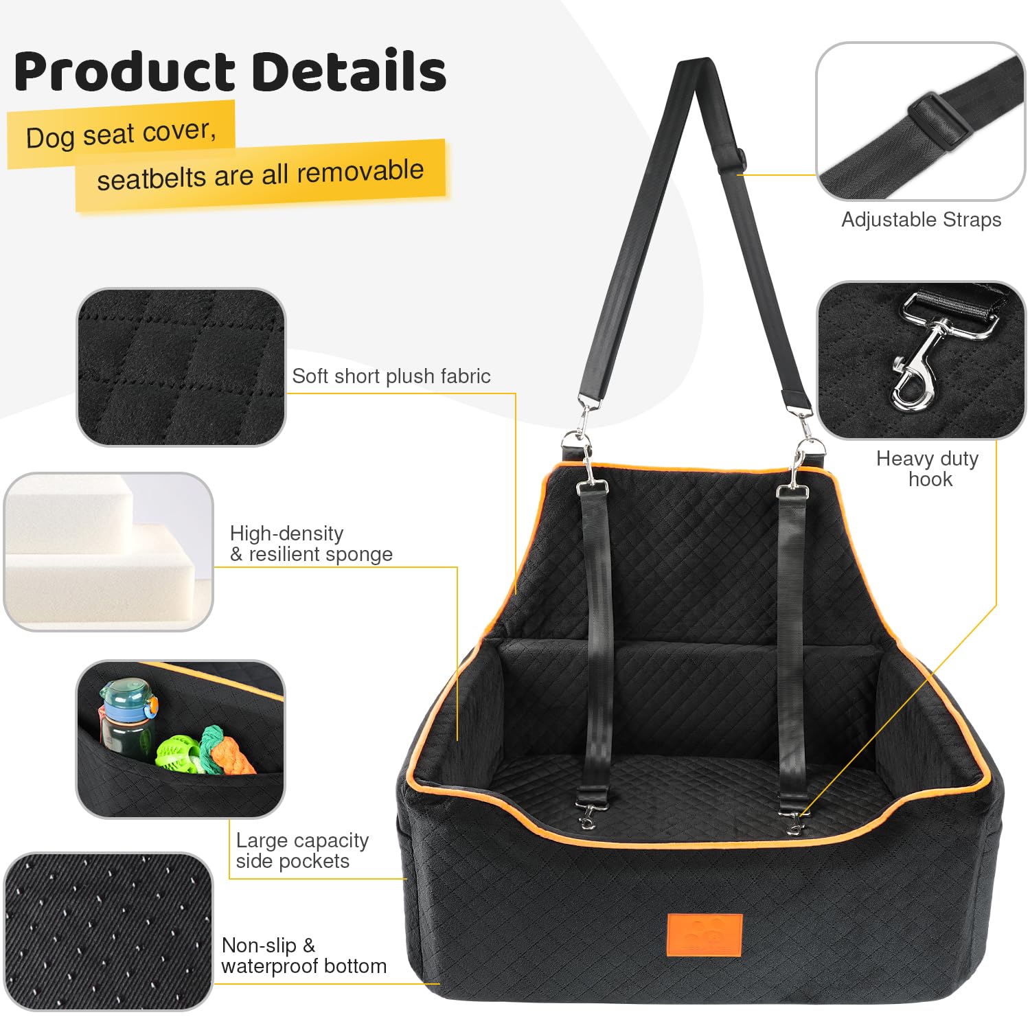 XIEEAOZEE bolsillos laterales para snacks y accesorios durante el viaje.