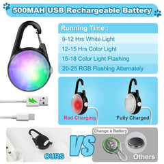 Luz para perro XIEYOUWXS con siete diodos LED para mayor visibilidad.