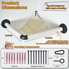 XIFOWE estantes para gato en pared con soporte metálico resistente.