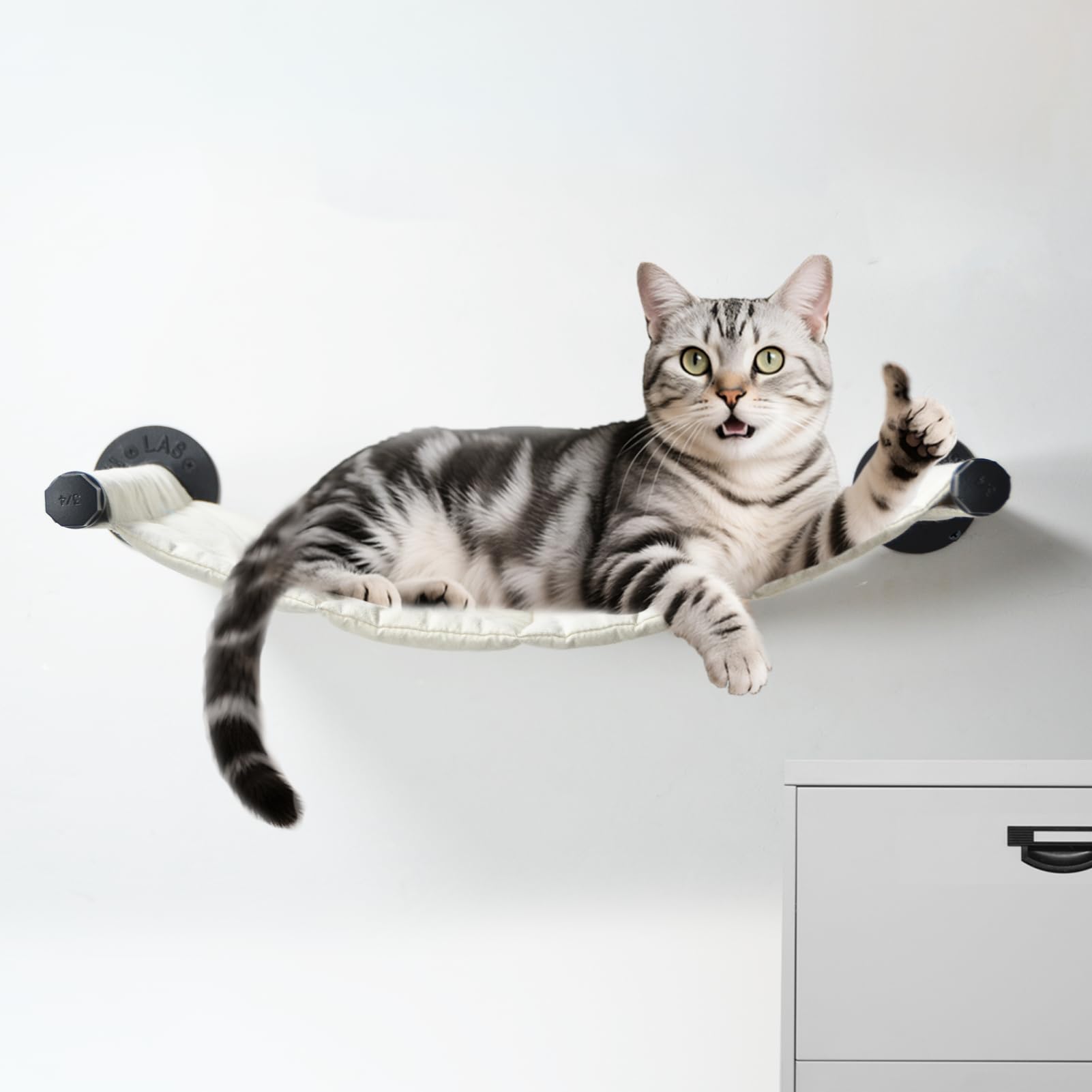 XIFOWE hamaca para gato montada en pared, descanso cómodo y seguro.