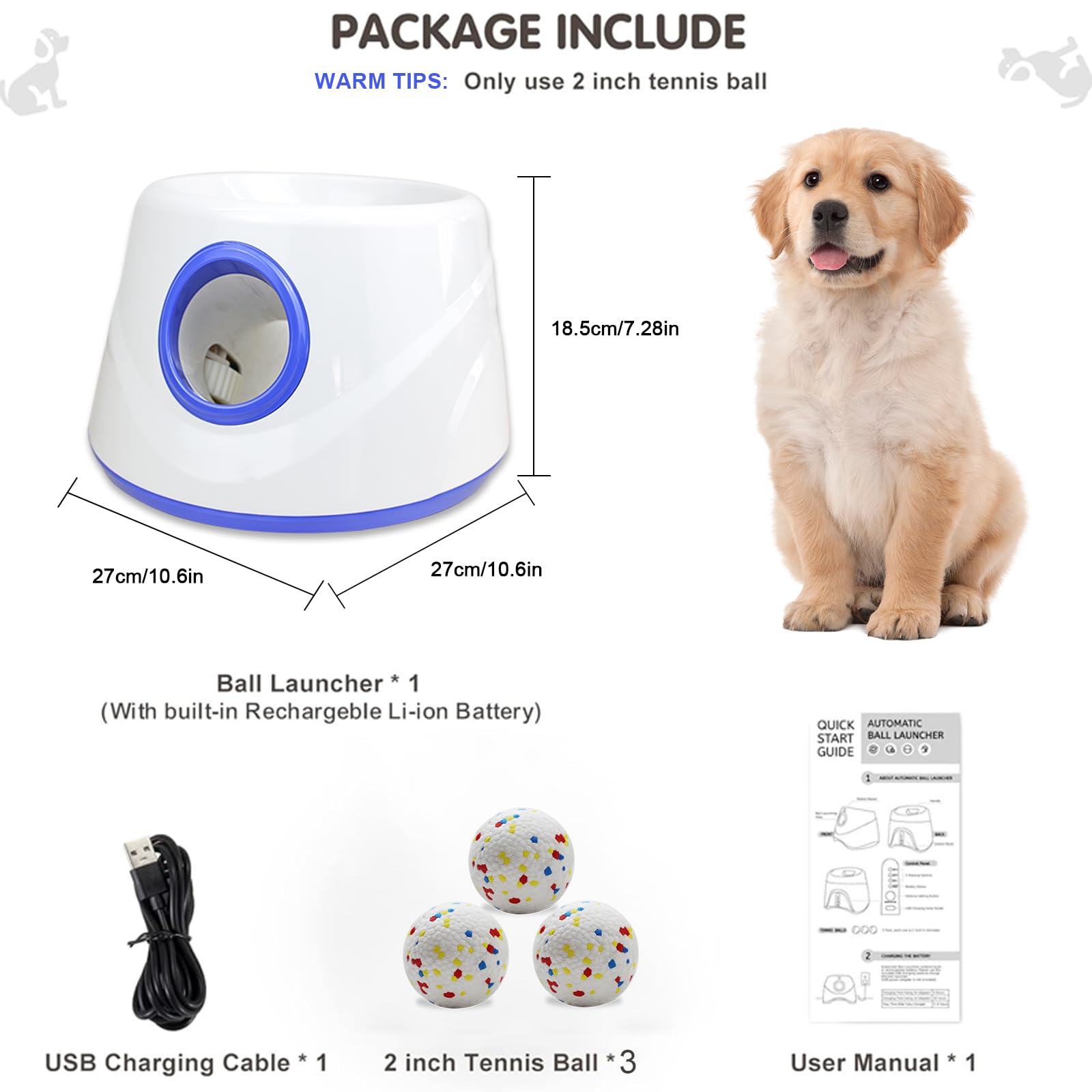 Uso interior y exterior con el lanzador XIMUSON para perros pequeños y medianos.