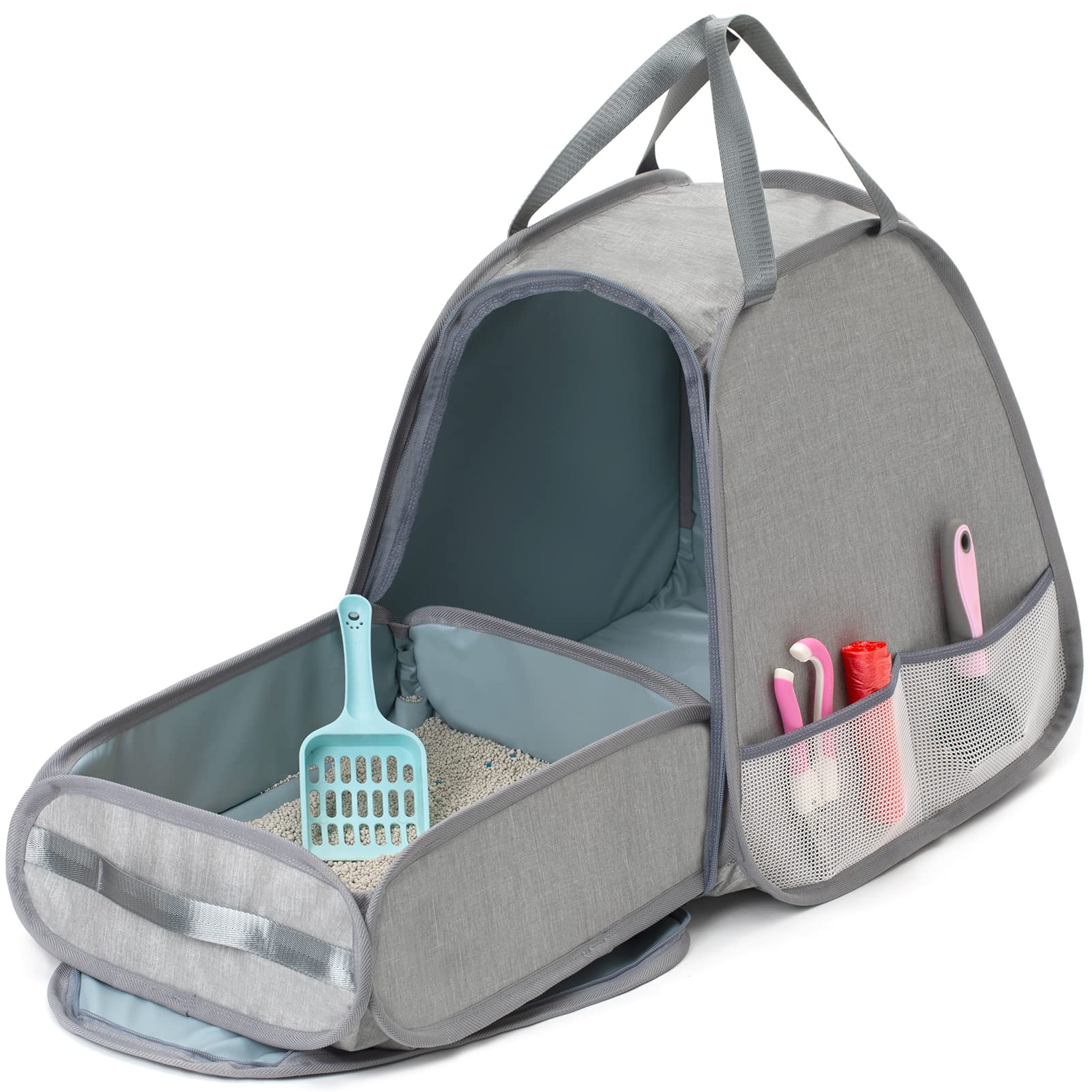 XingYunEr caja gato plegable frente, perfecto para viajes ordenados y estables.