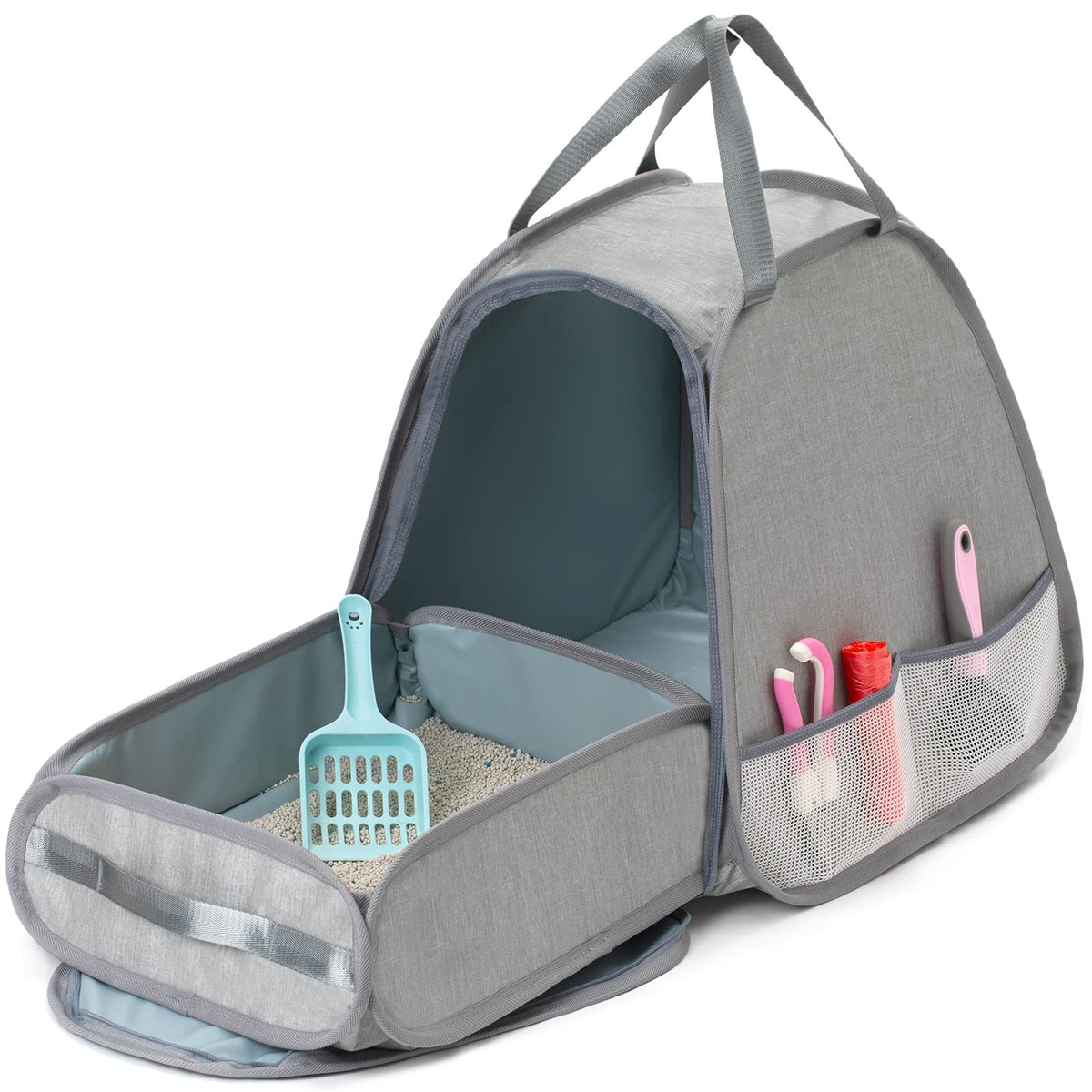 XingYunEr caja gato plegable frente, perfecto para viajes ordenados y estables.
