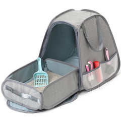 XingYunEr caja gato plegable interior, espacio cómodo para el felino durante viajes.