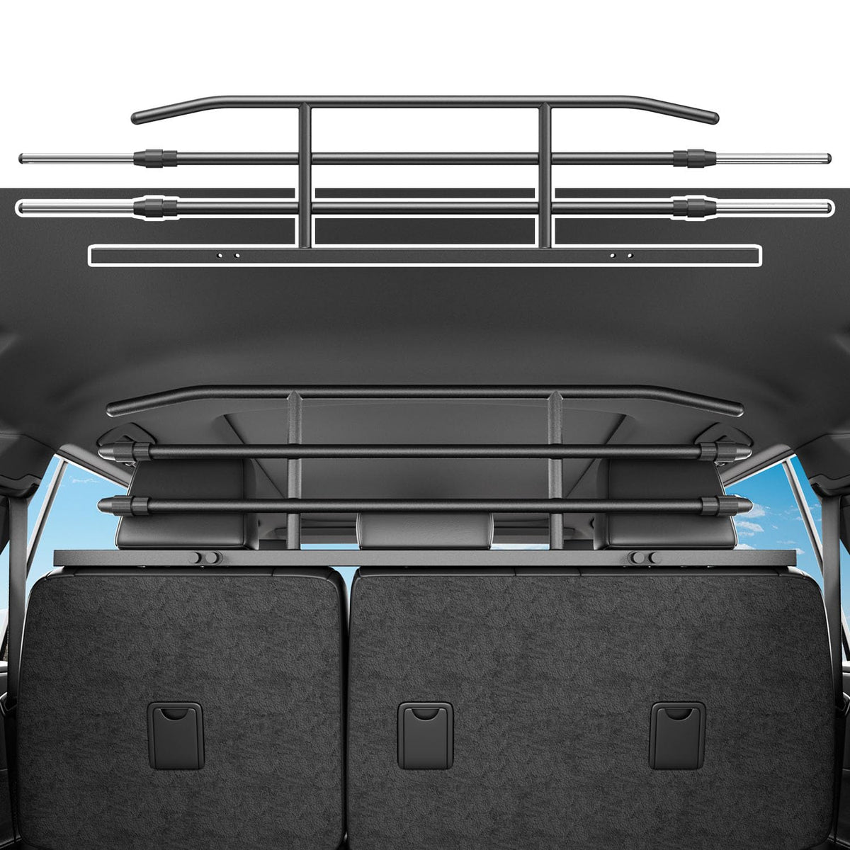 Barrera para perros Xipoqix en 4Runner: ajuste perfecto y acero resistente.