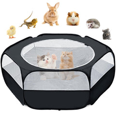 XIRGS corral pequeño con cobertura de malla para mascotas pequeñas, ideal para juego supervisado.