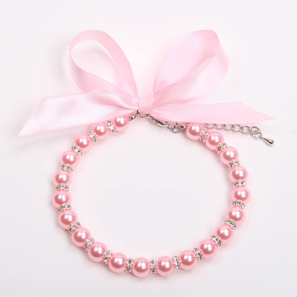 XKSRWE collar con lazo rosa, accesorio encantador