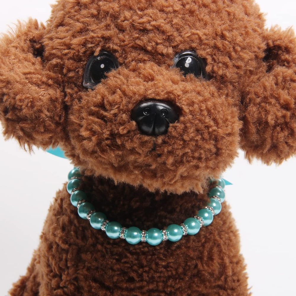 Collar XKSRWE con perlas y cristales azul, brillo para ocasiones