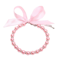 XKSRWE collar de perlas imitación con cristales para mascotas, brillo elegante