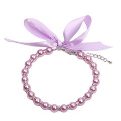 XKSRWE collar de perlas para mascotas XL morado, estilo elegante para eventos