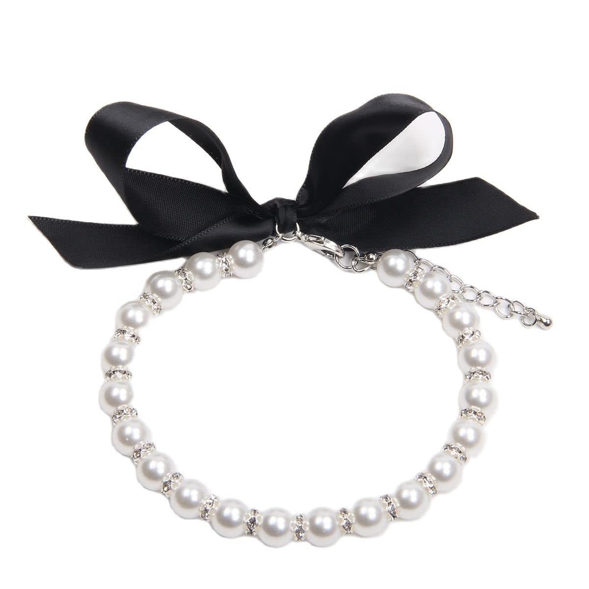 XKSRWE collar de perlas para perros y gatos blanco, ideal para fiestas