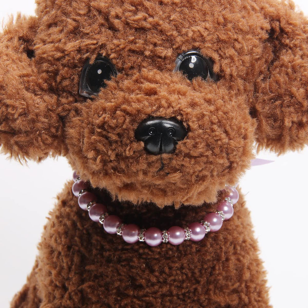XKSRWE lazo morado en collar de perlas para mascotas