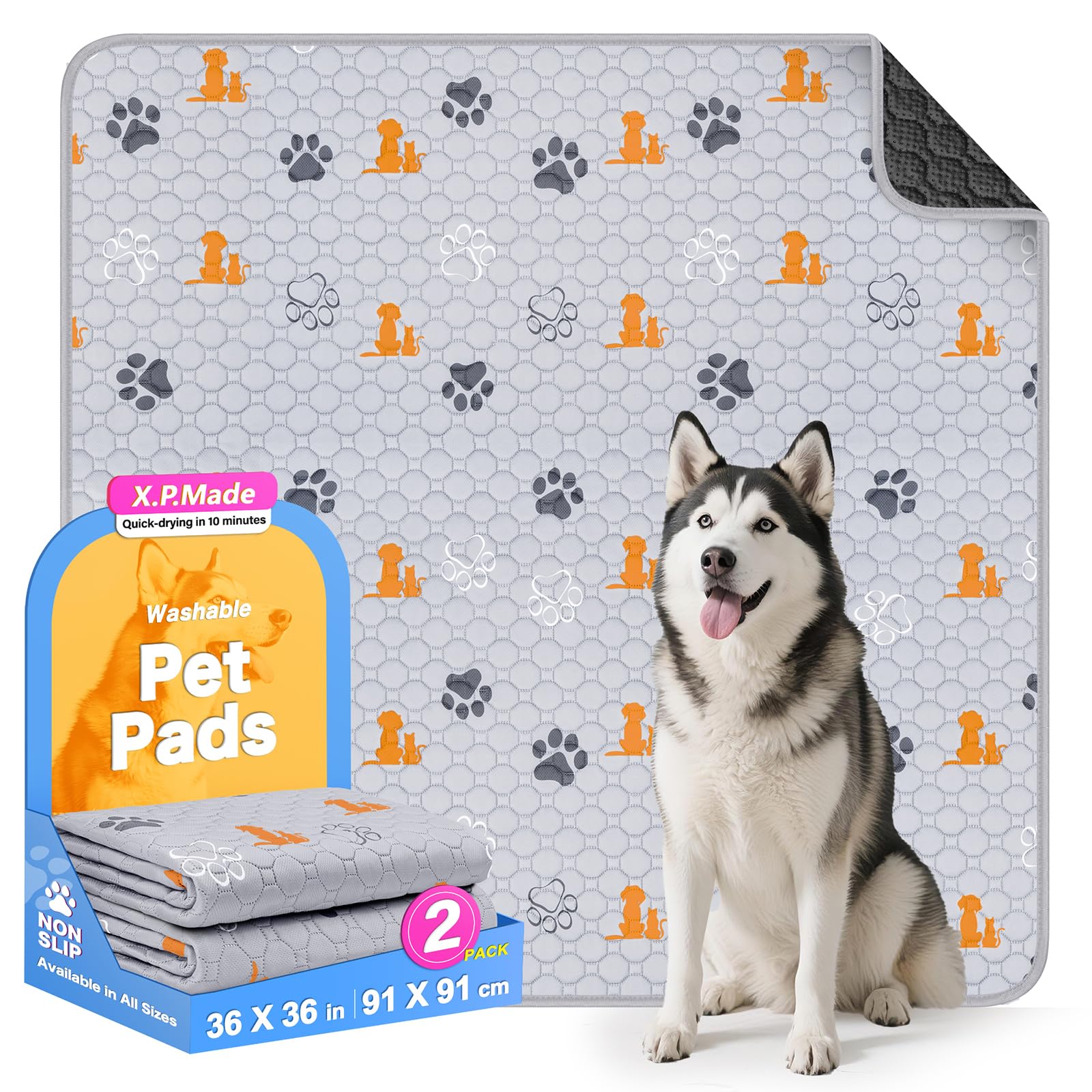 X.P.Made almohadillas lavables para perros, juego de dos, para entrenamiento diario