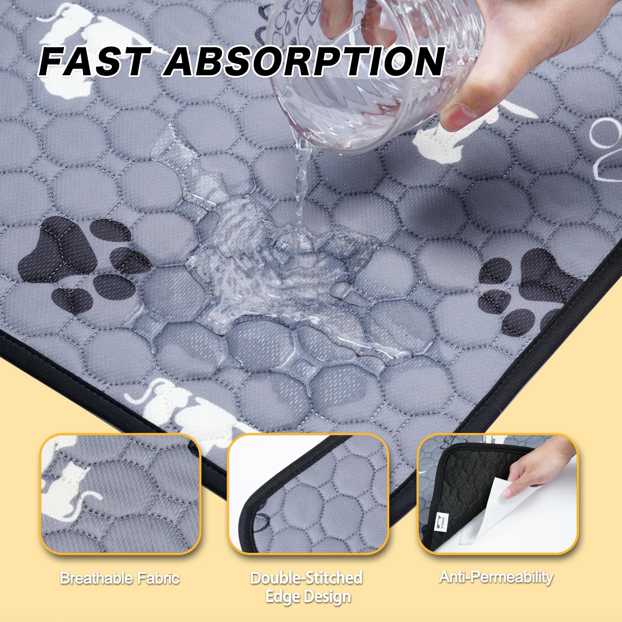 Pad lavable X.P.Made para perros con respaldo impermeable, protege suelos.