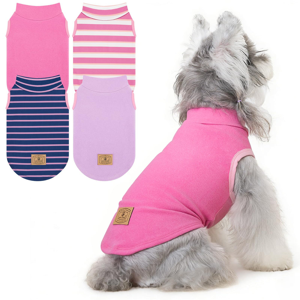 XPUDAC suéter rosa con cuello alto para perros, ideal para paseos invernales.